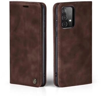 Tec-Expert Handy H&uuml;lle f&uuml;r Samsung Galaxy A52 / A52 5G / A52s 5G Klapph&uuml;lle Bookcase Flip Cover Handy Tasche Etui Farbe: Dunkelbraun