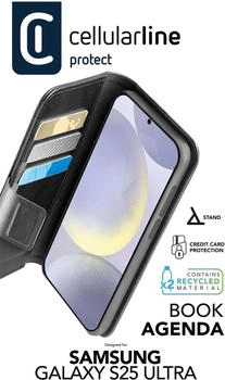 Cellular Line Book Agenda Bookcover Samsung Galaxy S25 Ultra Schwarz