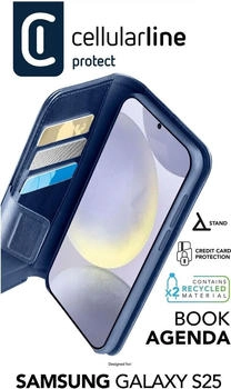 Cellular Line Book Agenda Bookcover Samsung Galaxy S25 Blau