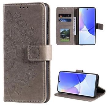 CoverKingz Hülle für Huawei Nova 9 / Honor 50 Handyhülle Flip Case Cover Etui Mandala Grau
