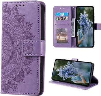 CoverKingz Hülle für Samsung Galaxy S23+ Handyhülle Flip Case Cover Tasche Mandala Lila
