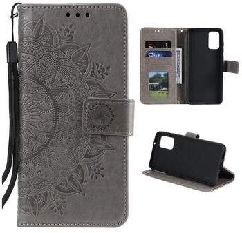 CoverKingz Samsung Galaxy A72 Handy Hülle Flip Case Cover Schutzhülle Tasche Mandala Grau