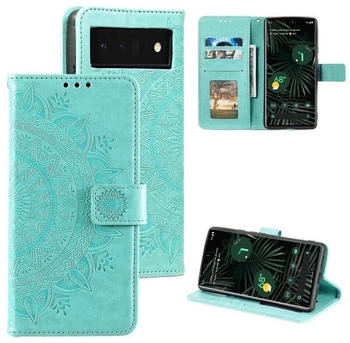 CoverKingz Hülle für Google Pixel 7 Handyhülle Flip Case Cover Schutzhülle Mandala Grün