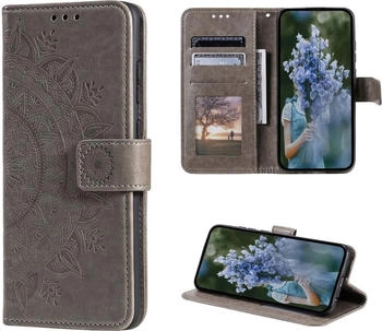 CoverKingz Hülle für Apple iPhone 14 Pro Max Handyhülle Flip Case Schutzhülle Mandala Grau
