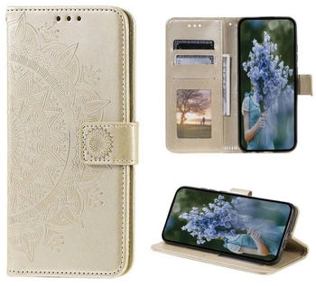 CoverKingz Hülle für Apple iPhone 14 Plus Handyhülle Flip Case Handy Cover Etui Mandala Gold