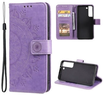 CoverKingz Hülle für Samsung Galaxy S22 5G Handyhülle Flip Case Cover Tasche Mandala Lila