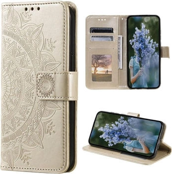 CoverKingz Hülle für Samsung Galaxy S23+ Handyhülle Flip Case Cover Etui Mandala Gold