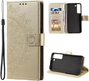 CoverKingz Hülle für Samsung Galaxy S22 5G Handyhülle Flip Case Cover Tasche Mandala Gold