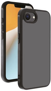 Vivanco Frosted Cover für iPhone 16e (2025) mit integriertem Kamera Schutzrahmen, semi-transparent/schwarz transparent/schwarz