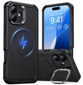 ESR Cyber Tough HaloLock Case + Stash Stand Backcover Apple iPhone 16 Plus Schwarz MagSafe kompatibel 1A7640102