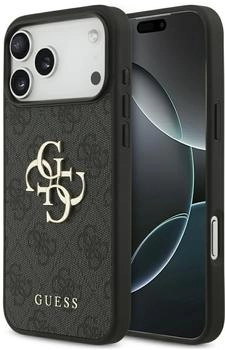 Guess Handyhülle für iPhone 17 Pro Max Hardcase 4G Big Metal Logo Schwarz