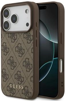 Guess Handyhülle für iPhone 17 Pro Hardcase 4G Classic Braun