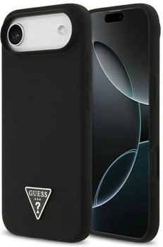 Guess Handyhülle für iPhone Air Hardcase Silicone Triangle Logo mit MagSafe Schwarz