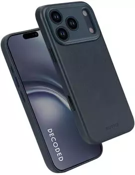 Decoded Leather Backcover iPhone 17 Pro Navy Shadow