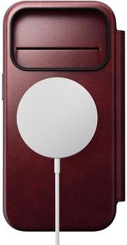 Nomad Goods Modern Leather Folio iPhone 17 Pro Burgundy Horween