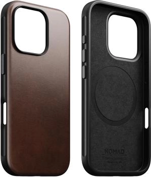 Nomad Goods Modern Leather Case iPhone 16 Pro Max Rustic Brown Horween