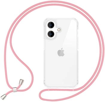 NALIA Klare Hülle mit Kette zum Umhängen Handykette Rosa