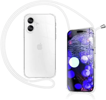 NALIA Cover Hangit Klare Hülle mit Band zum Umhängen 160cm Handy Kette Wearable Phone Case Handykette Transparent