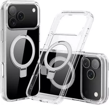 Nevox StyleShell SHOCKFlex mit Standfunktion transparent iPhone 17 Pro kompatibel mit MagSafe