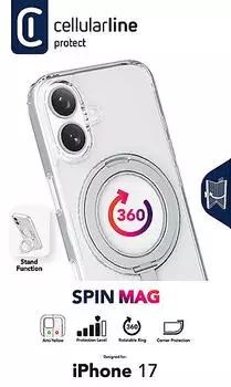 Cellular Line Spin Mag Backcover Apple iPhone 17 Transparent