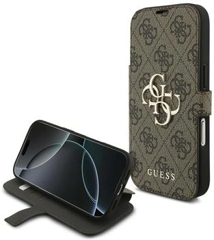 Guess book case passend für IPHONE 17 Pro GUBKP17L4GMGBR (PU 4G Metal Logo) brown