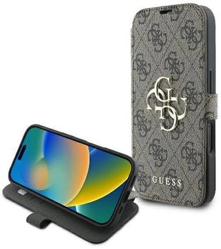Guess GUBKP16M4GMGBR iPhone 16 Plus 6.7\ braun book 4G Metal Logo Schutzhülle