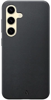 Alkaya Samsung Galaxy S25+ Schutzhülle kompatibel mit MagSafe Handyhülle vegane und schmutzabweisende Lederhülle Schwarz