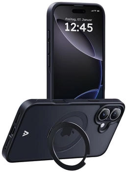 Alkaya Lucid 360 FlexStand Case mit Magsafe für iPhone 16 schwarz (CS20226)