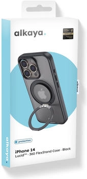 Alkaya Lucid 360 FlexStand Case mit Magsafe für iPhone 14 schwarz (CS20220)
