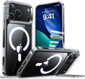 ESR Handyhülle für iPhone 17 Pro Max Classic Hybrid Kickstand mit MagSafe Transparent