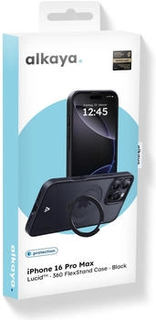 Alkaya Lucid 360 FlexStand Case mit Magsafe für iPhone 16 pro Max schwarz (CS20228)