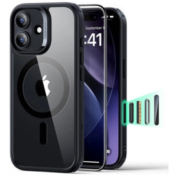 ESR Set Handyhülle Glas für iPhone 17 Classic Hybrid mit MagSafe & Tempered Glass Schwarz und Transparent