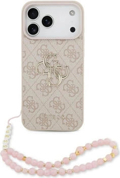 Guess PU 4G Metal Logo Strap Rückschale für iPhone 17 Pro Max Pink