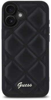 Guess PU Leather Quilted Back Cover für iPhone 16 Black