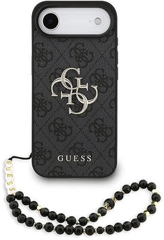 Guess PU 4G Metall Logo Strap Back Cover für iPhone Air Schwarz