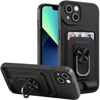 König Design Hülle kompatibel mit Apple iPhone 14 Plus Kunststoff Soft Handyhülle Schwarz