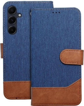 Cofi Jeans-Buch-Handyhülle kompatibel mit Samsung Galaxy A36 5G Blau