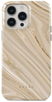 Burga Hülle für iPhone 15 Pro Max Tough Stoßfest Modell Full Glam Gelbgrau
