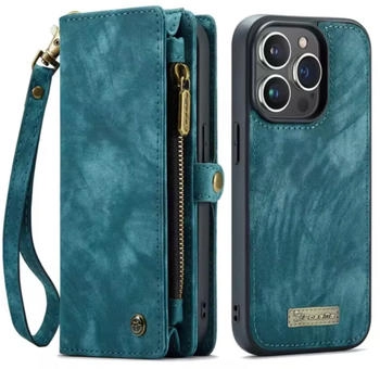 CaseMe iPhone Hülle mit Zipper 2in1 für iPhone 13 Pro-Blau