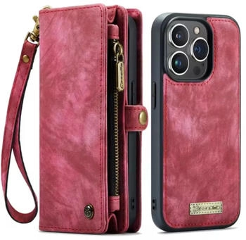 CaseMe iPhone Hülle mit Zipper 2in1 für iPhone 16-Rot