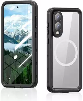 Wigento Für Samsung Galaxy S25 Edge 5G MagSafe Grad Full Body Wasserdichte Schutz Handy Tasche Schwarz