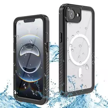 Wigento Für Apple iPhone 16e MagSafe Grad Full Body Wasserdichte Schutz Handy Tasche Schwarz