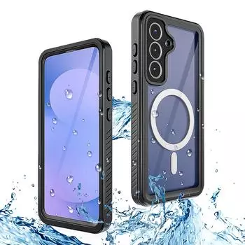 Wigento Für Samsung Galaxy S25 FE MagSafe Grad Full Wasserdichte Schutz Tasche Schwarz
