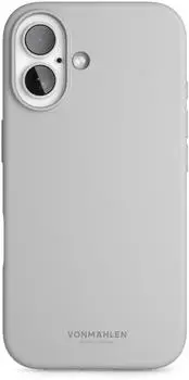 Vonmählen Soft Silicone Case - Schutzhülle aus Silikon MagSafe kompatibel iPhone 16 Light Gray Handyhülle