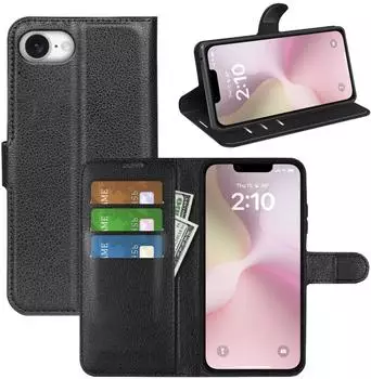Betterfon Handyhülle für Apple iPhone 16E Klapphülle PULeder Schwarz