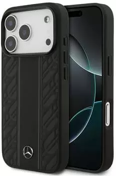 Mercedes-Benz Laurel Leaves Stripes Case iPhone 17 Pro Black