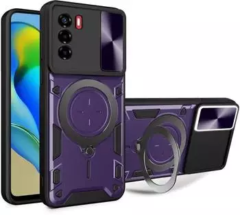 Betterfon Handyhülle für ZTE Blade V40 Vita / A72 4G Ring Panzer Case Lila
