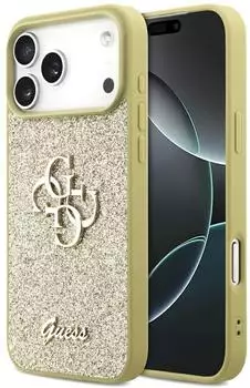 Guess Etui Fixed Glitter Big 4G Na Iphone 17 Pro Max Złote