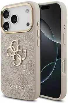 Guess 4G Big 4G Classic Logo Case für Iphone 17 Pro Pink und Gold