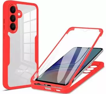 Betterfon 360° Grad Hülle für Samsung Galaxy S25 FE mit Integriertem Displayschutz Rot